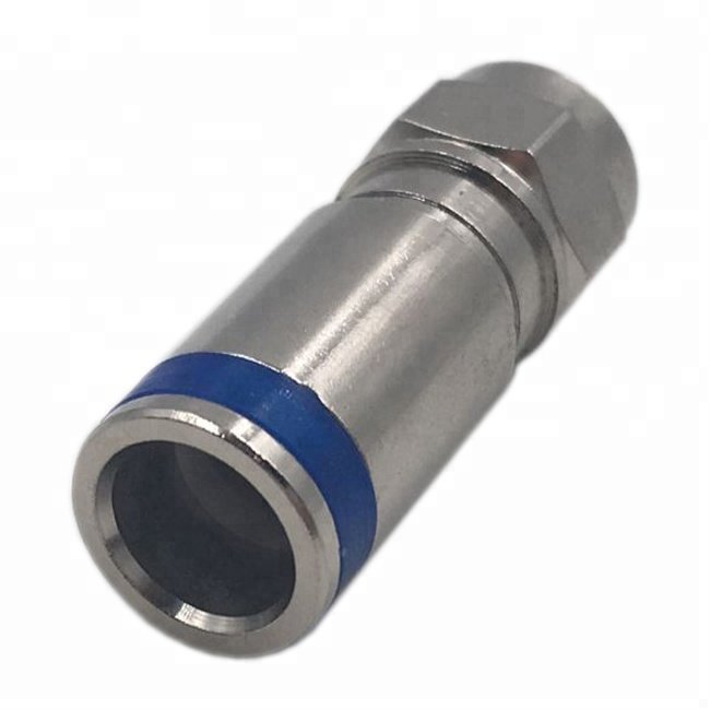 high quality brass zinc nickel gold plating waterproof compression RG6 coaxial F type connector
