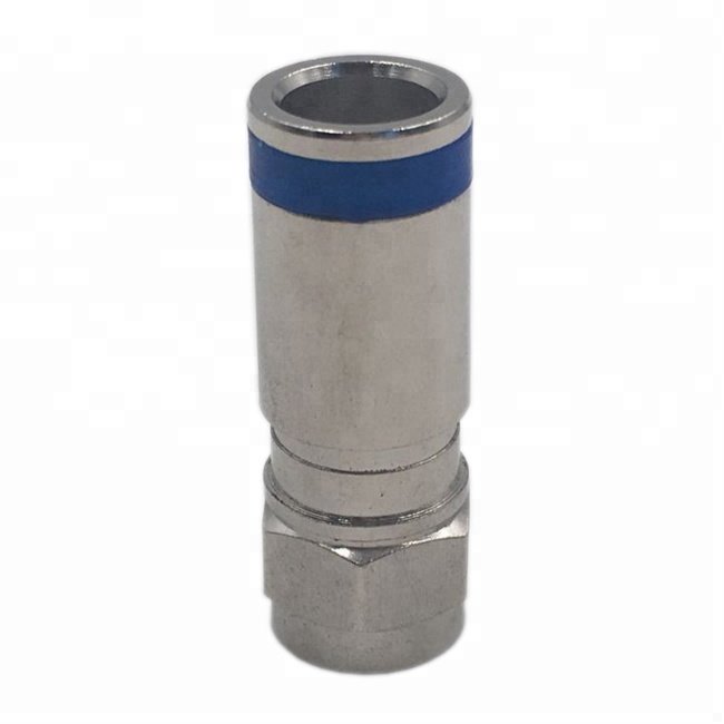 high quality brass zinc nickel gold plating waterproof compression RG6 coaxial F type connector