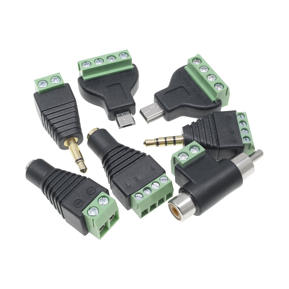 Wholesales Low Voltage 4Pin Male Female Led Strip DC Jack Power Screw Locking Cable Connectors Accessories Phone Jack 3.5mm