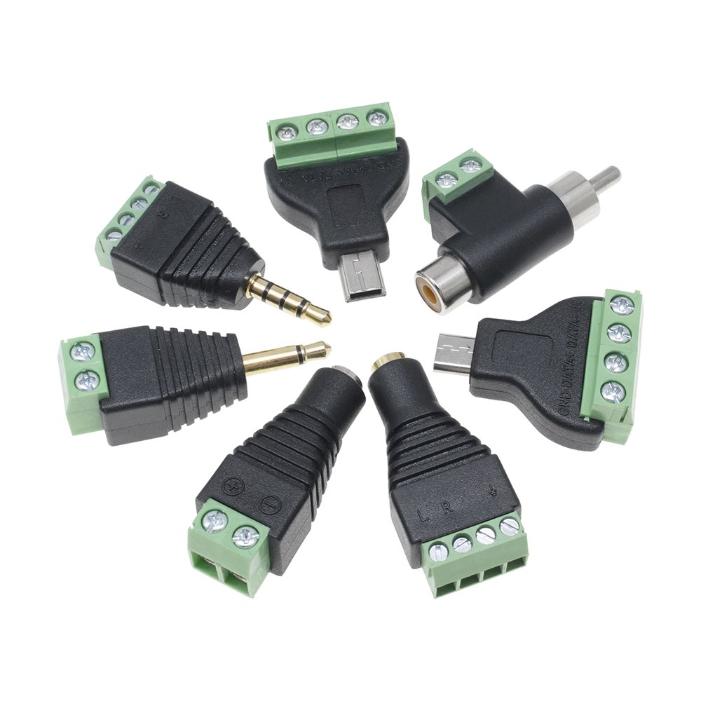 Wholesales Low Voltage 4Pin Male Female Led Strip DC Jack Power Screw Locking Cable Connectors Accessories Phone Jack 3.5mm