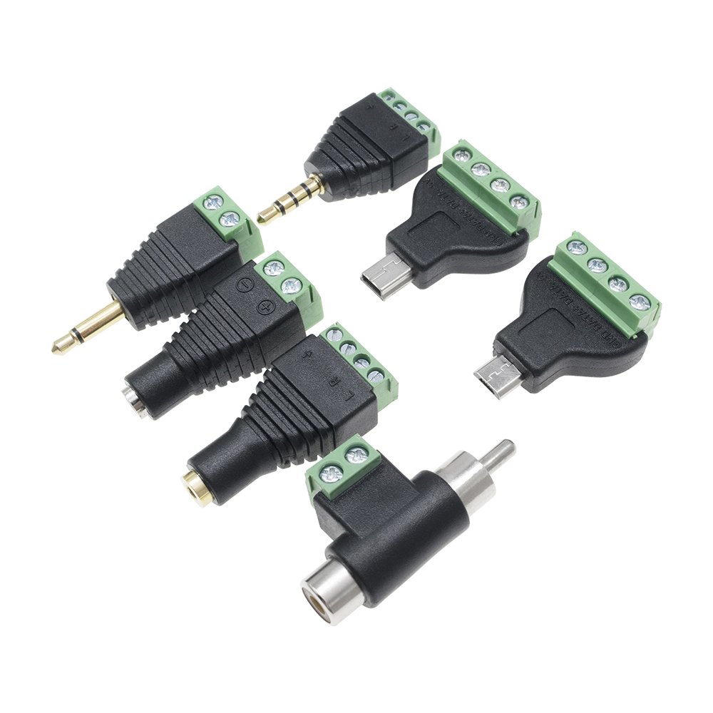 Wholesales Low Voltage 4Pin Male Female Led Strip DC Jack Power Screw Locking Cable Connectors Accessories Phone Jack 3.5mm