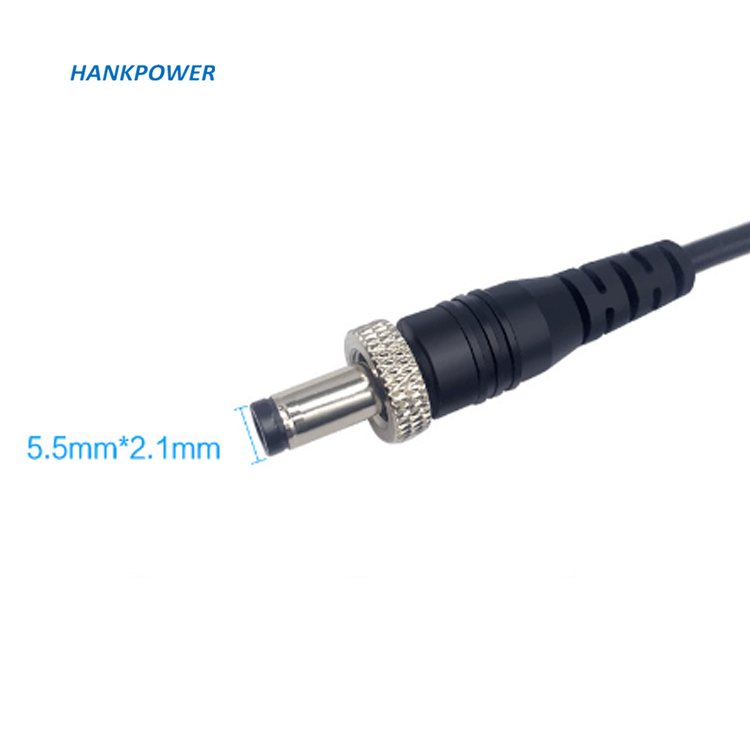 DC5521 male power cable with nut thread screw lock tooth DC connector extension cable