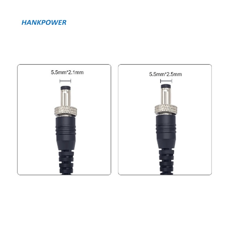 DC5521 male power cable with nut thread screw lock tooth DC connector extension cable