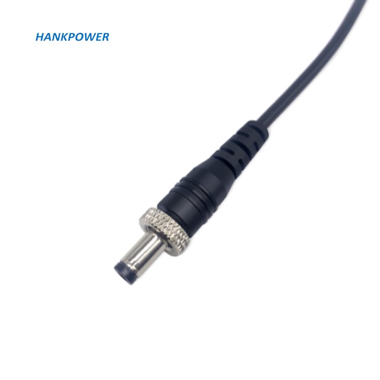 DC5521 male power cable with nut thread screw lock tooth DC connector extension cable