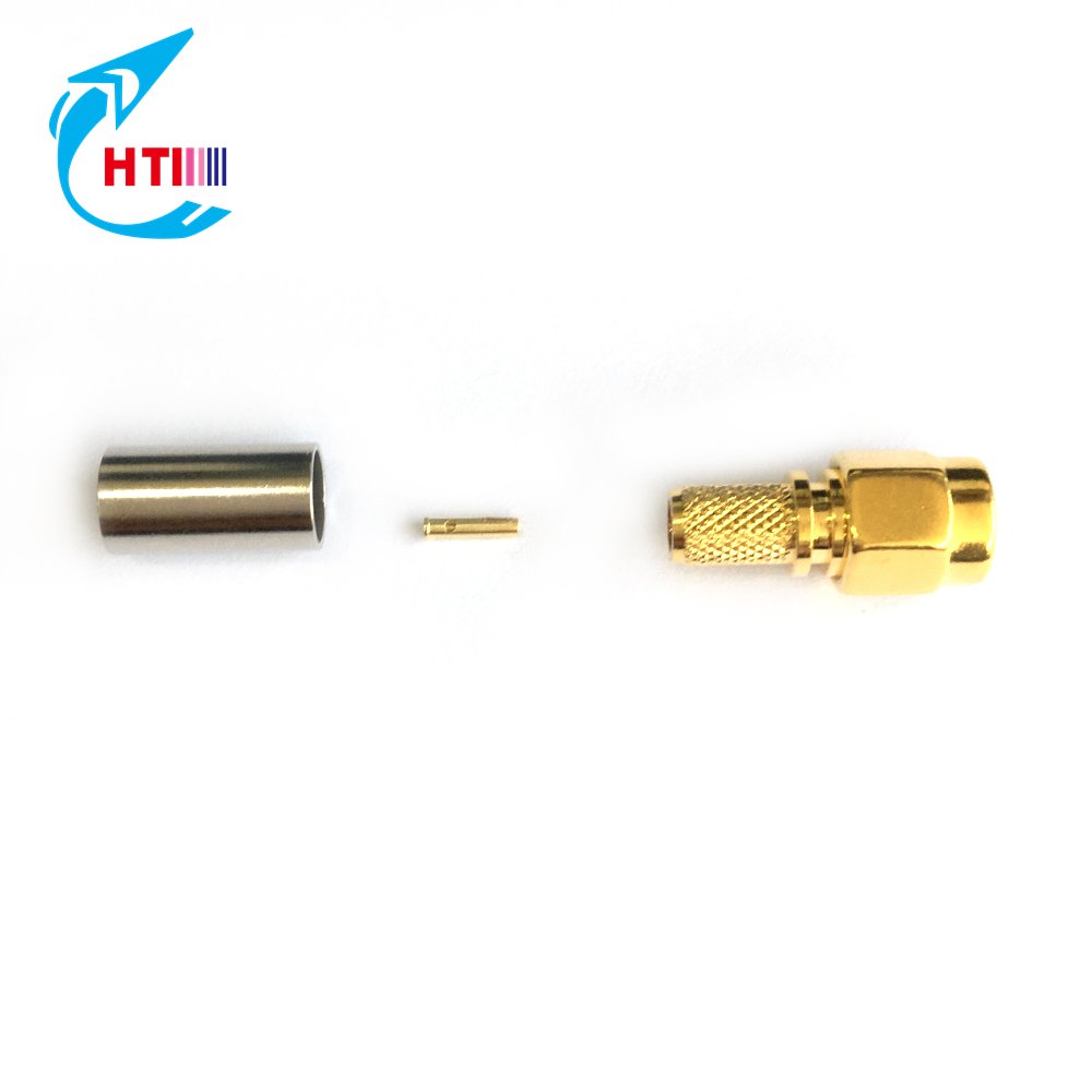 rf adaptor Factory price RP-SMA Plug Crimp Connector For RG58 Cable rp sma male connector lmr240