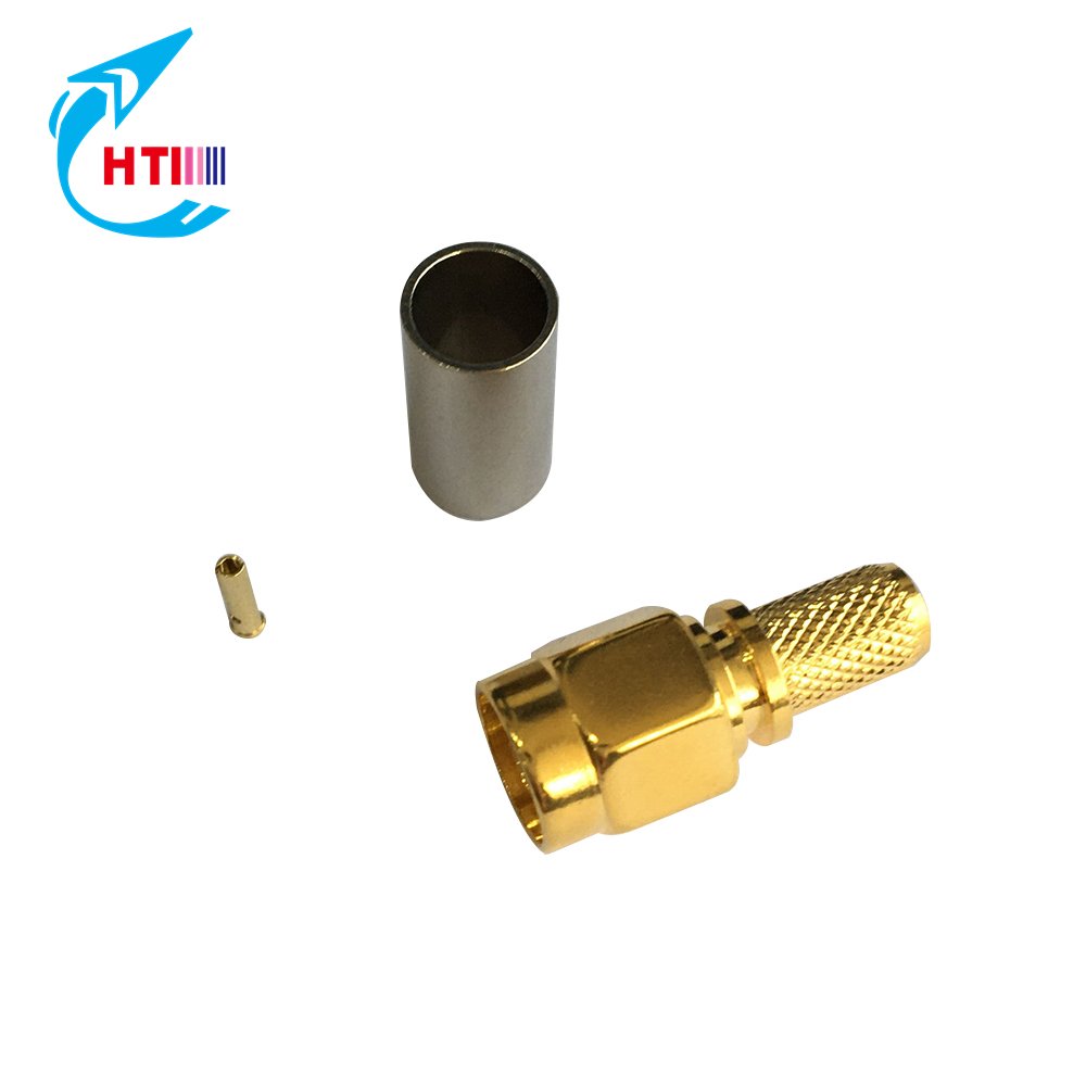 rf adaptor Factory price RP-SMA Plug Crimp Connector For RG58 Cable rp sma male connector lmr240