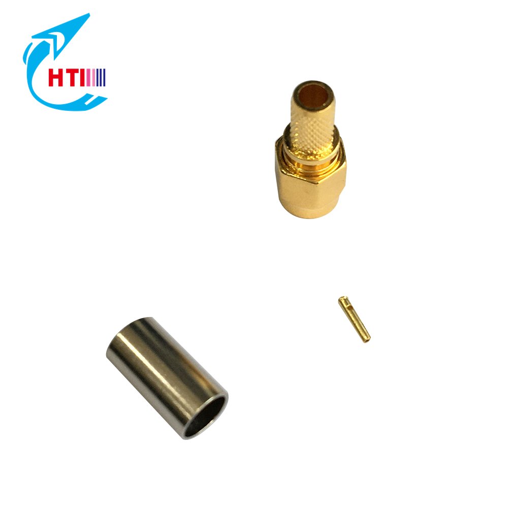 rf adaptor Factory price RP-SMA Plug Crimp Connector For RG58 Cable rp sma male connector lmr240