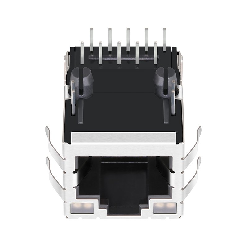 LPJG16314A4NL With Leds Tab Up 1000 Base-T 10P8C Ethernet RJ45 Female Connector