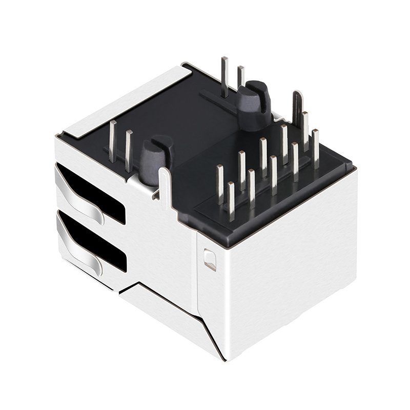 LPJG16314A4NL With Leds Tab Up 1000 Base-T 10P8C Ethernet RJ45 Female Connector