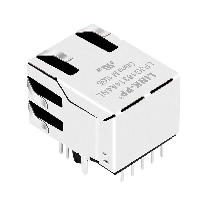 LPJG16314A4NL With Leds Tab Up 1000 Base-T 10P8C Ethernet RJ45 Female Connector
