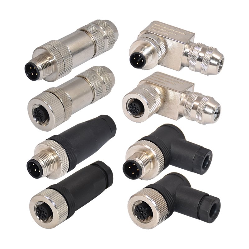 M12 K S A B code straight circular connector