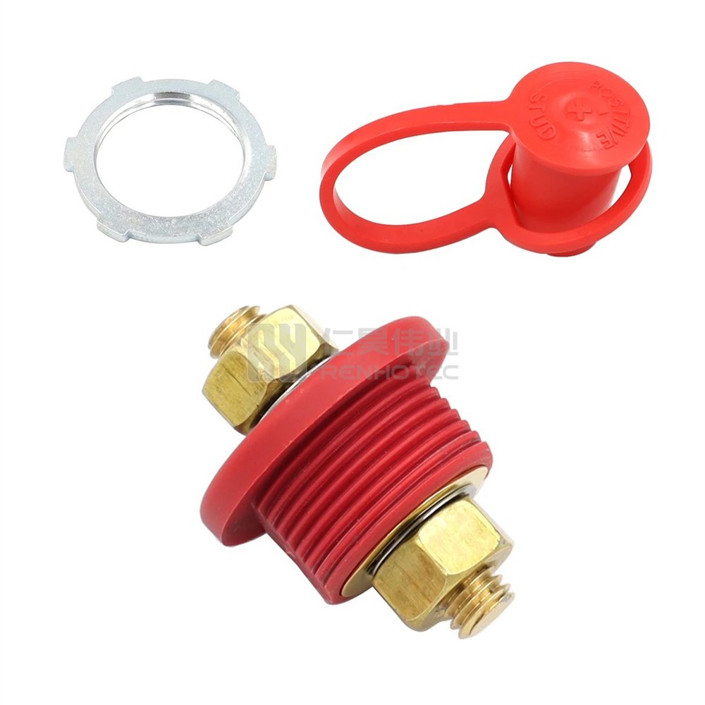3/8" Studs Screw Copper 250A Battery Charger Post Terminal Connectors With Cover For Marine Truck