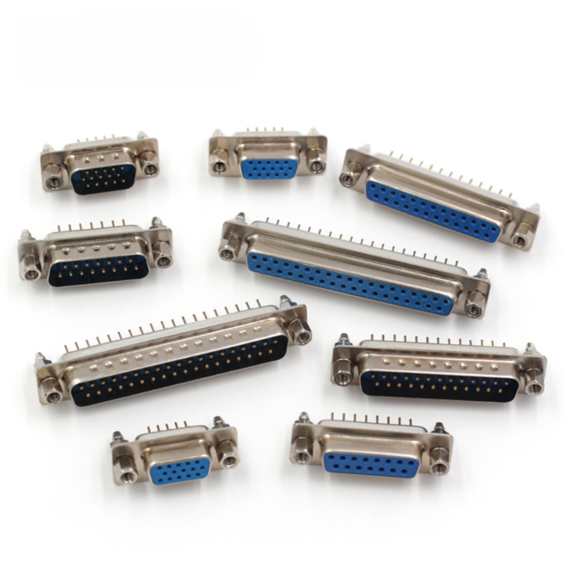 DB9 DB15 DB25 DB37/9/15/25/37 Pin Straight 180 Degree Male Female Plug D-sub PCB Mounting Connector DP9 DP15 DP25 DP37