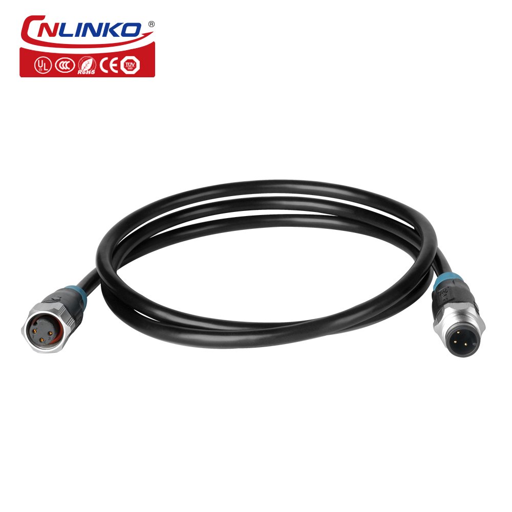 Cnlinko M12 ip68 male female 2 3 4 5 8 pin aviation circular plug led power industrial waterproof cable wire connector