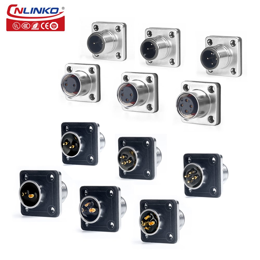 Cnlinko M12 ip68 male female 2 3 4 5 8 pin aviation circular plug led power industrial waterproof cable wire connector