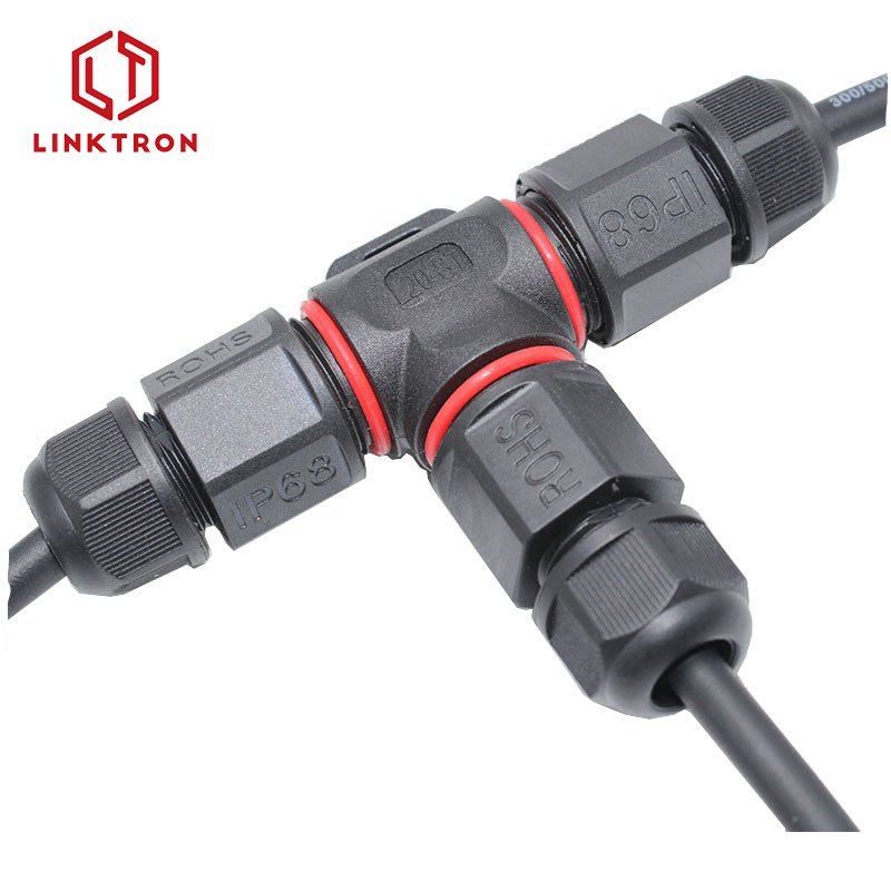 Hot sale Power Cable Industrial T Shape Waterproof Wire Connector IP68 3 Way CN373 2PIN 3PIN 4PIN for Light
