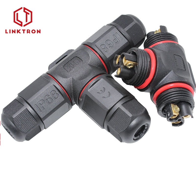 Hot sale Power Cable Industrial T Shape Waterproof Wire Connector IP68 3 Way CN373 2PIN 3PIN 4PIN for Light