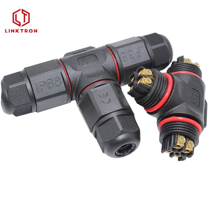 Hot sale Power Cable Industrial T Shape Waterproof Wire Connector IP68 3 Way CN373 2PIN 3PIN 4PIN for Light