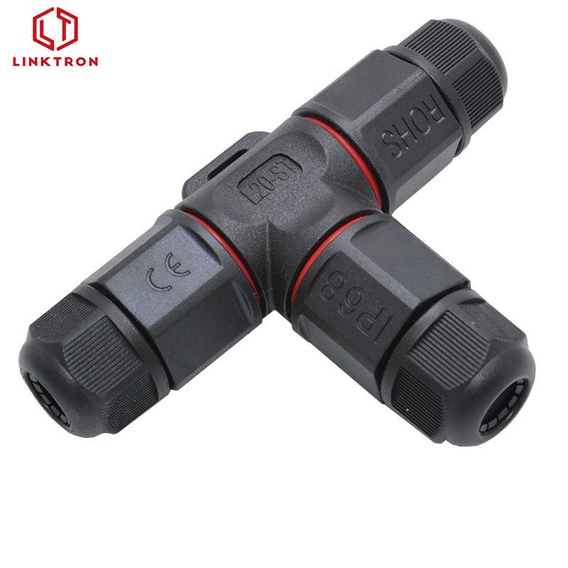Hot sale Power Cable Industrial T Shape Waterproof Wire Connector IP68 3 Way CN373 2PIN 3PIN 4PIN for Light