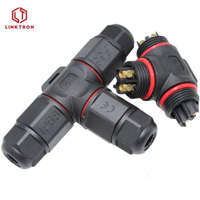 Hot sale Power Cable Industrial T Shape Waterproof Wire Connector IP68 3 Way CN373 2PIN 3PIN 4PIN for Light