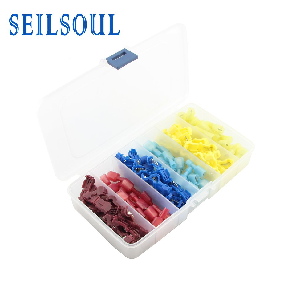 120PCS T-Tap Electrical Connectors Quick Wire Splice Taps and Insulated Male Quick Disconnect Terminals