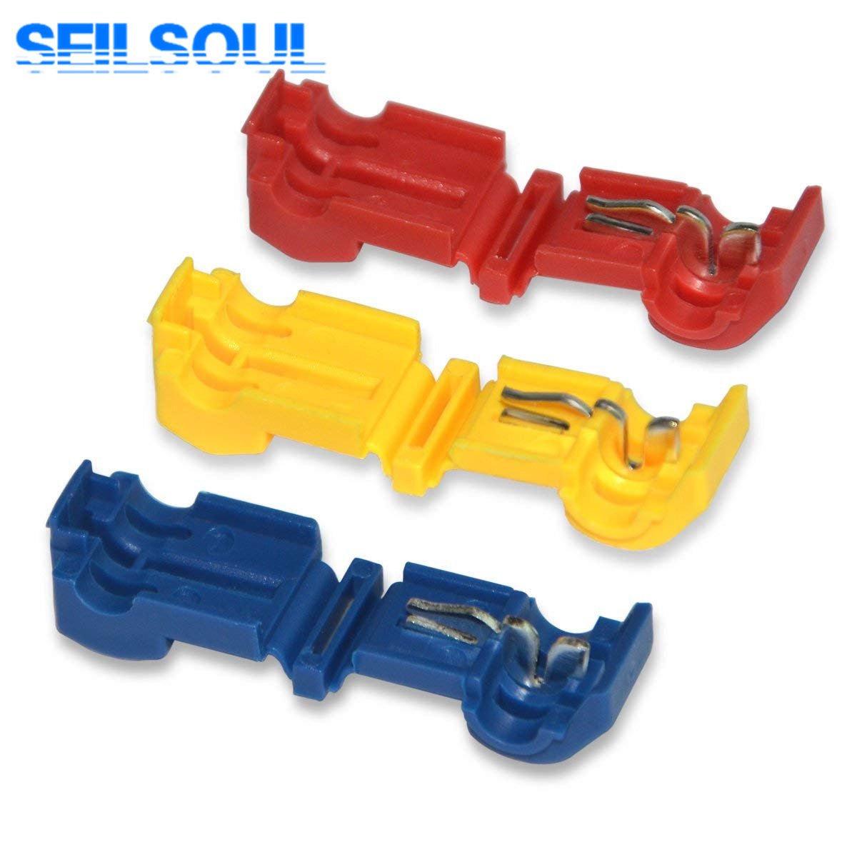 120PCS T-Tap Electrical Connectors Quick Wire Splice Taps and Insulated Male Quick Disconnect Terminals