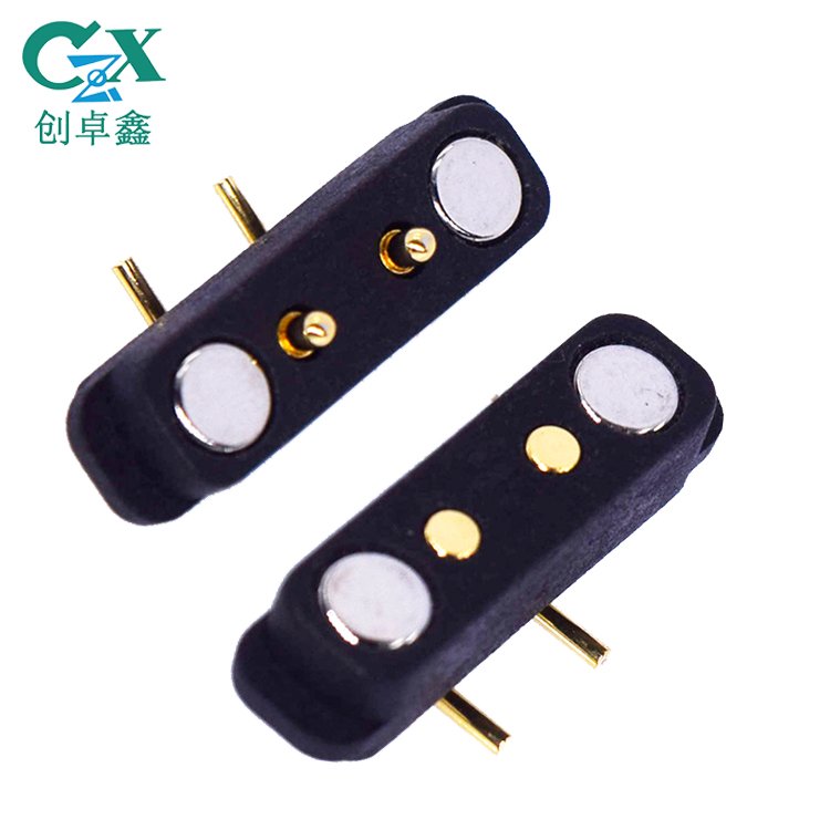 CZX 2Pins 4.0mm Magnetic Pogo Pin connector Miniature Magnetic Electronic connector For Pcb connector