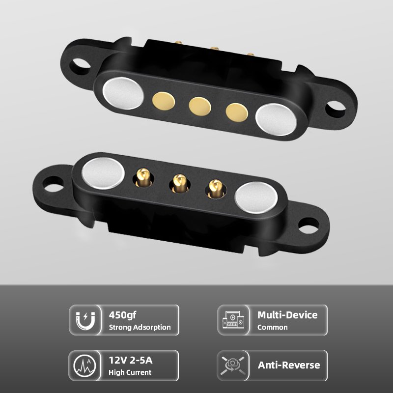 Post Hole 3.7V 1A 5V2A Male And Female Power Charging Battery 3Pin Magnetic Connector