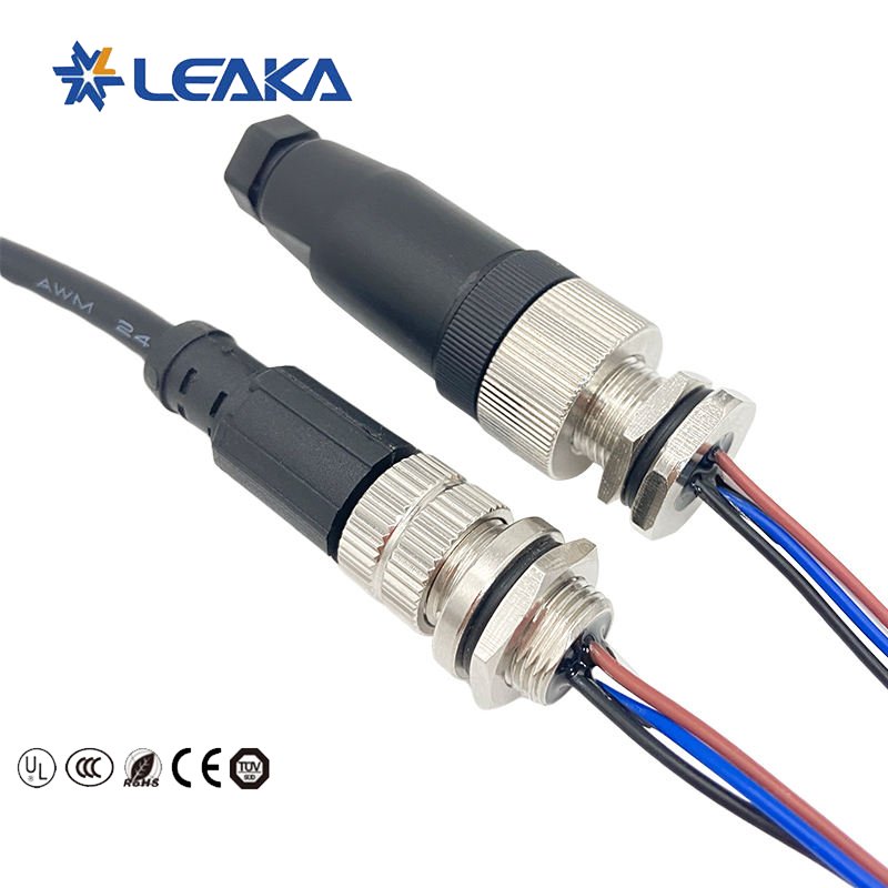 Wholesale M12 Brass Cable Assembly Waterproof 4-Pin Panel Connector with Wire for PCB & Power ODM Cable Socket/Plug Panel