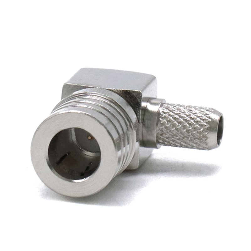Rf Coaxial Cable Connector Plug Qma Right Angle Qma Male Connector For 50-3 3D-FB Cable