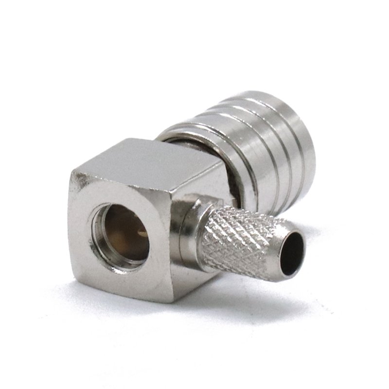 Rf Coaxial Cable Connector Plug Qma Right Angle Qma Male Connector For 50-3 3D-FB Cable