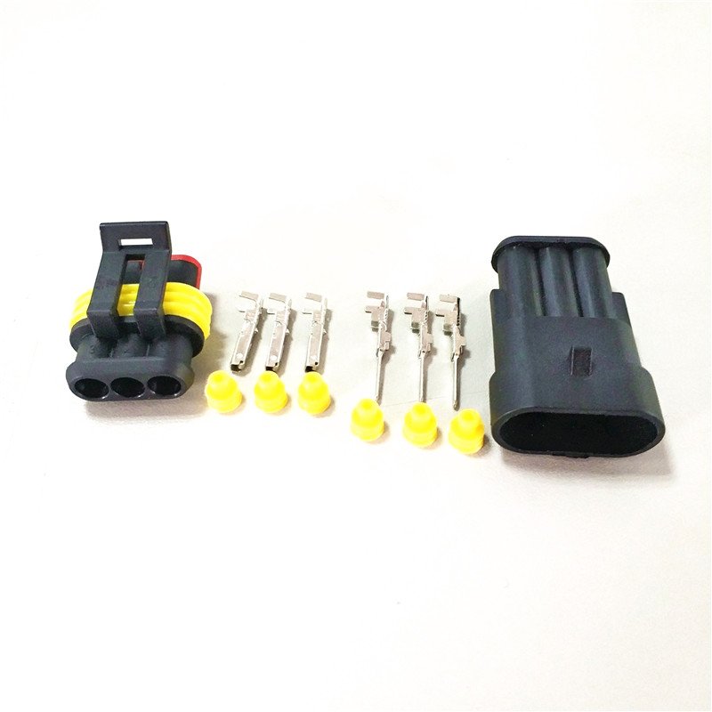 TE Tyco AMP sealed auto connector 3 pins waterproof male female connector 282087-1 282105-1