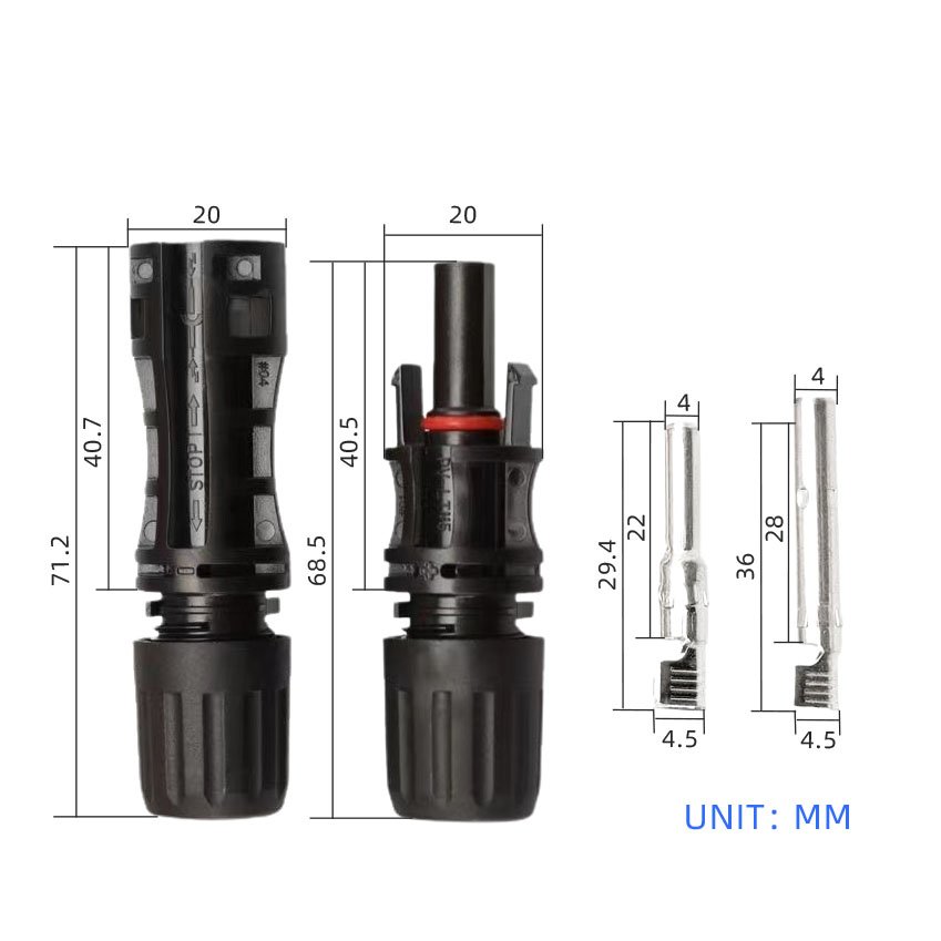 New Energy Solar Connector 1000V 30A Waterproof Power Connection PV IP68 Photovoltaic Connectors