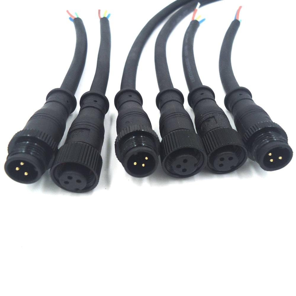 2Pin 3Pin 4Pin LED Connector Cable Waterproof IP67 Male Female Jack Waterproof Extension Cables