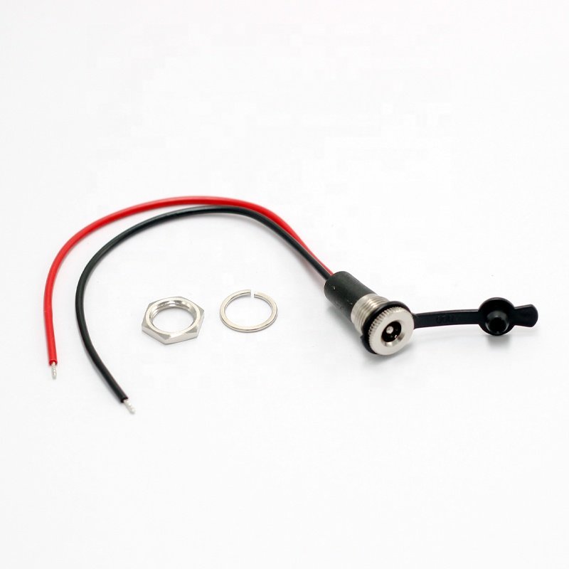 DC-099 DC Power Jack Cord Socket Threaded Female Mount Connector Adapter 5.5x2.1/5.5x2.5MM 10A with Waterproof Cover