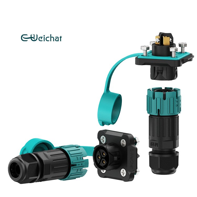 E-Weichat 2024 E-Weichat Led Lighting Plastic Screw Type Panel Mount Waterproof Ip68 Male Female Flange Coupling Connector