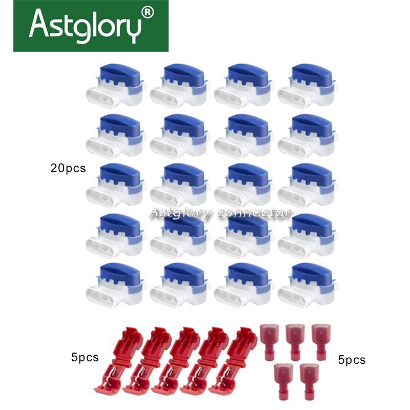 Set Of 25pcs 314 Cable Connector With Gel Filled Waterproof T Type Self-striping Wire Connector For Robot Installation