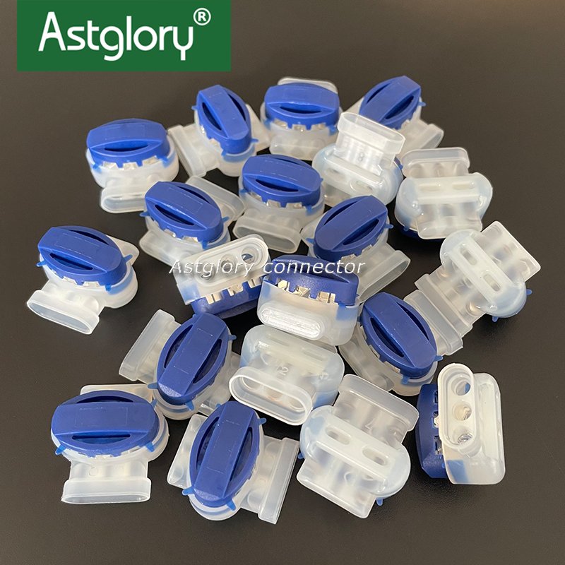 Set Of 25pcs 314 Cable Connector With Gel Filled Waterproof T Type Self-striping Wire Connector For Robot Installation
