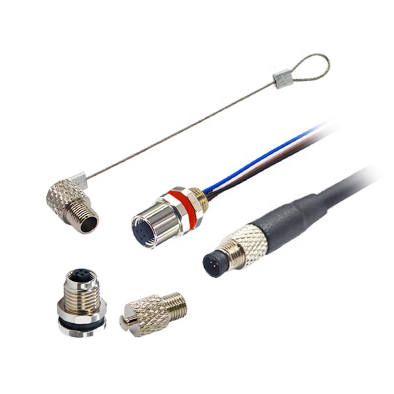 M5 connector M5 circular Fixed srcew type m5 rear panel mount sensor connector with wires