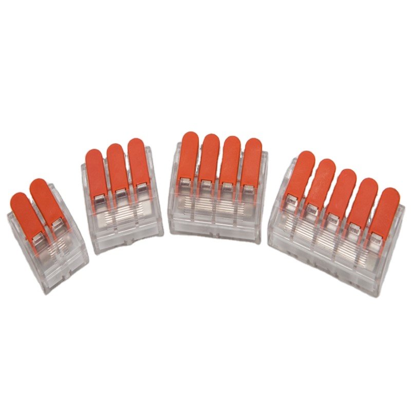 Compact Lever Nut Wire Conductor Quick Terminal Block 222 spl-4 4 Circuit Inline Splice Connector push wire connector