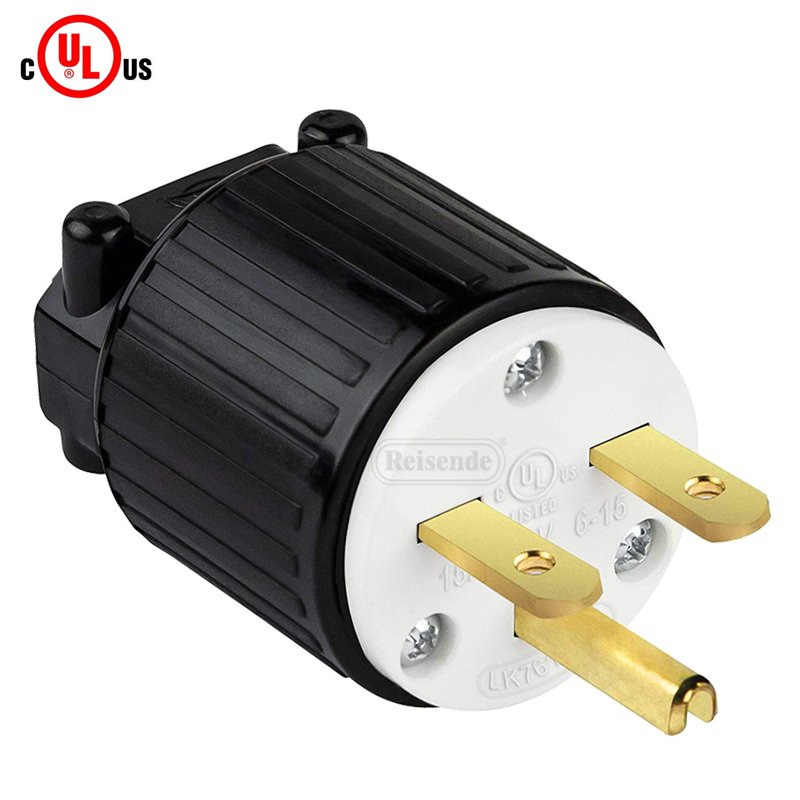 NEMA 6-15P 15A 250V Male Power Adaptor Plug 3pins Electrical Industrial Wiring Connector
