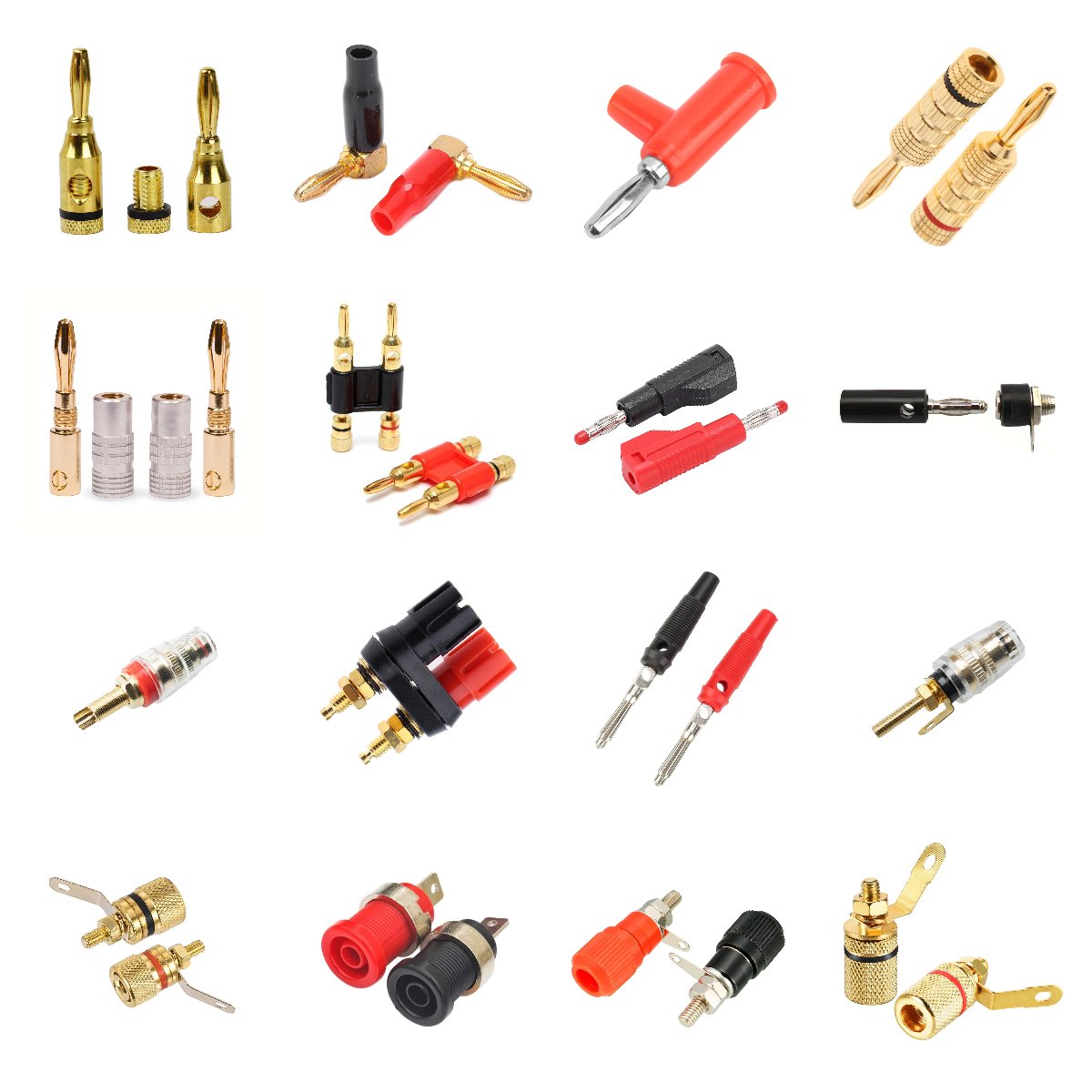 AIO Kingsun 4mm Banana Plug Binding Post Screw Connector Audio Speaker Amplifier Audio Connector