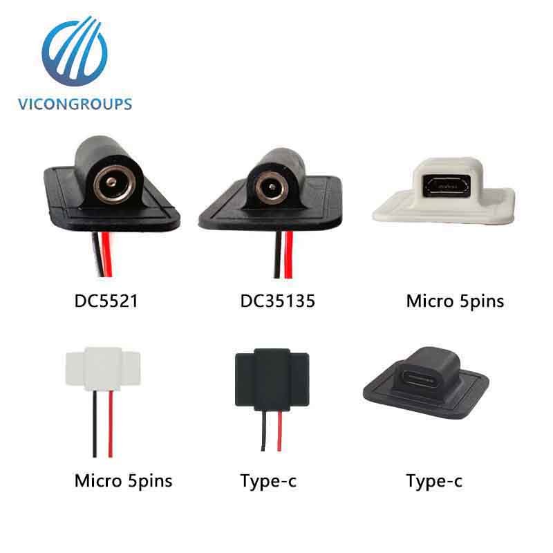 EU cable wire with sewing connector Female Connector DC5521 DC35135 connector for electric heating products