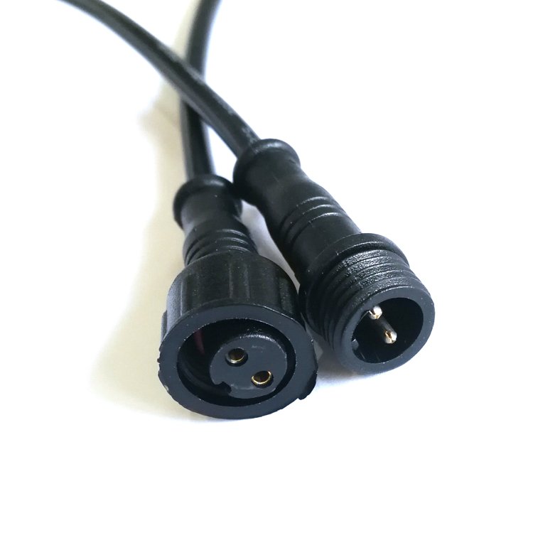 Customizable 2 pin 12v DC connectors waterproof male female plugs for outdoor 8mm 12mm 16mm
