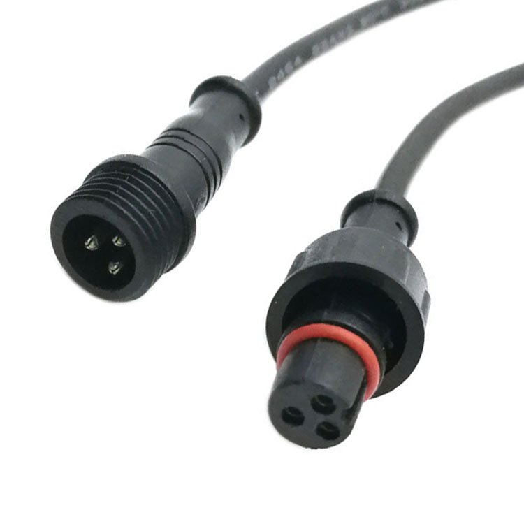 Customizable 2 pin 12v DC connectors waterproof male female plugs for outdoor 8mm 12mm 16mm