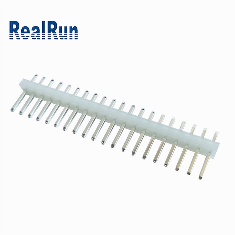 PA66 White LCP Black Single Row 1x20P 24P Male 396 Connector 3.96 Mm Pin Header