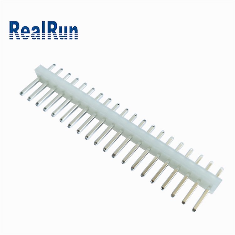 PA66 White LCP Black Single Row 1x20P 24P Male 396 Connector 3.96 Mm Pin Header