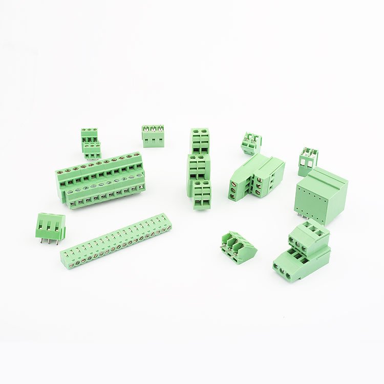 electrical connector plug terminal block green 3.81mm pvc terminal block
