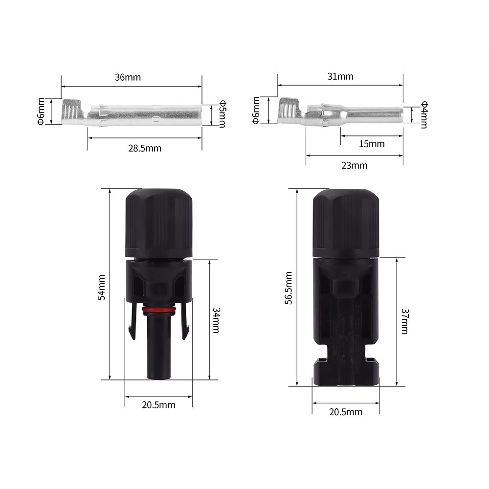 Factory Wholesale IP67 Waterproof 1000V/1500V DC Solar System Connector with Long Service Life and Easy Disassembly Design