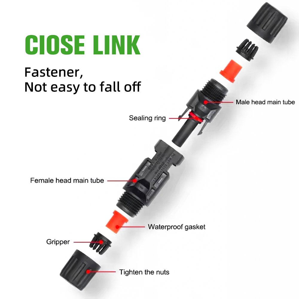 Factory Wholesale IP67 Waterproof 1000V/1500V DC Solar System Connector with Long Service Life and Easy Disassembly Design